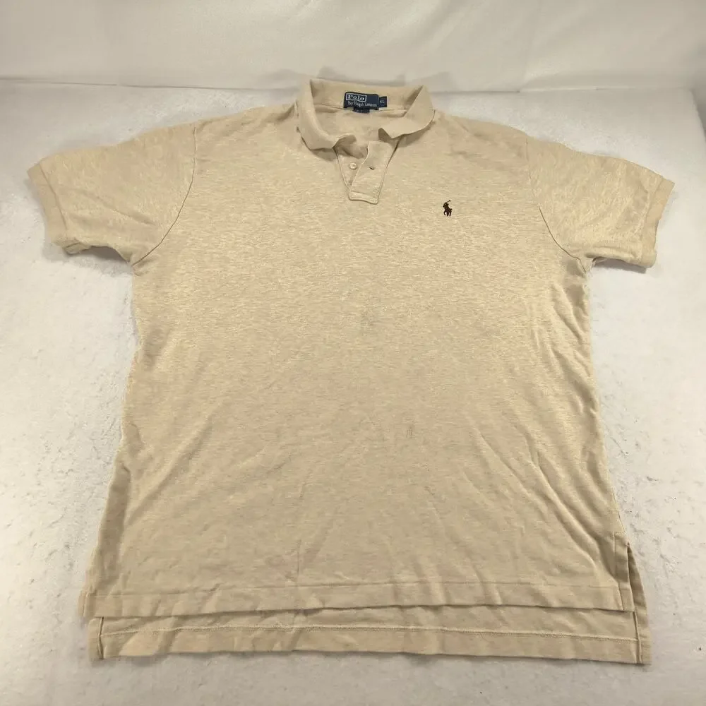 Polo by Ralph Lauren Collared Polo Shirt Mens Size Extra Large XL Tan Brown